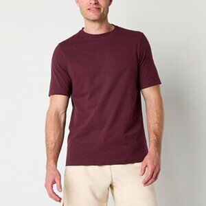 NWT Xersion Xtreme Men's Crew Neck Short Sleeve Active T-Shirt, Bold Burgundy